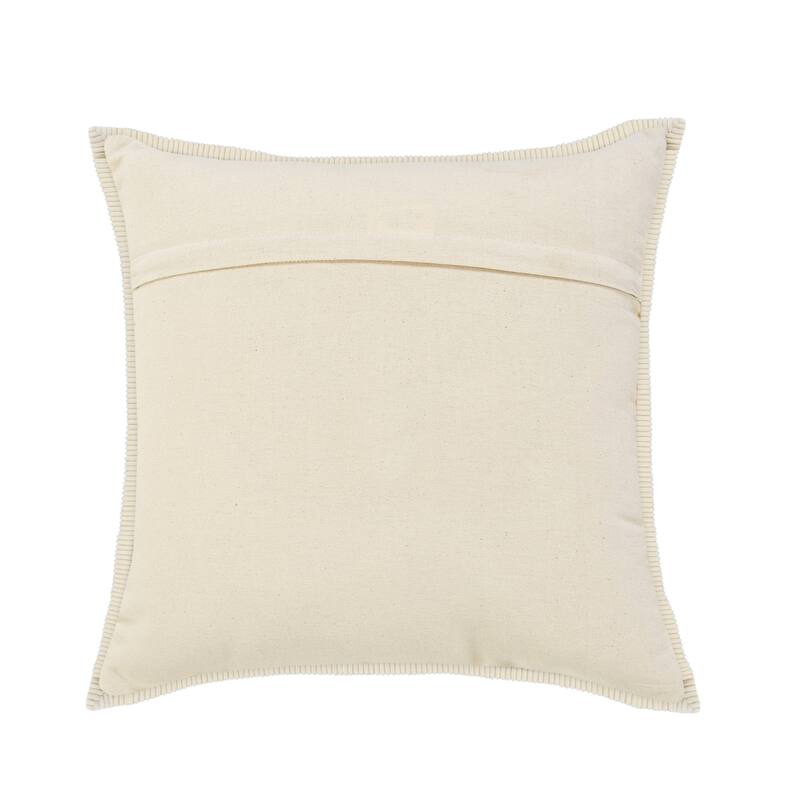 HomeRoots 20" X 20" Pastel Green And Cream 100% Cotton Zippered Pillow