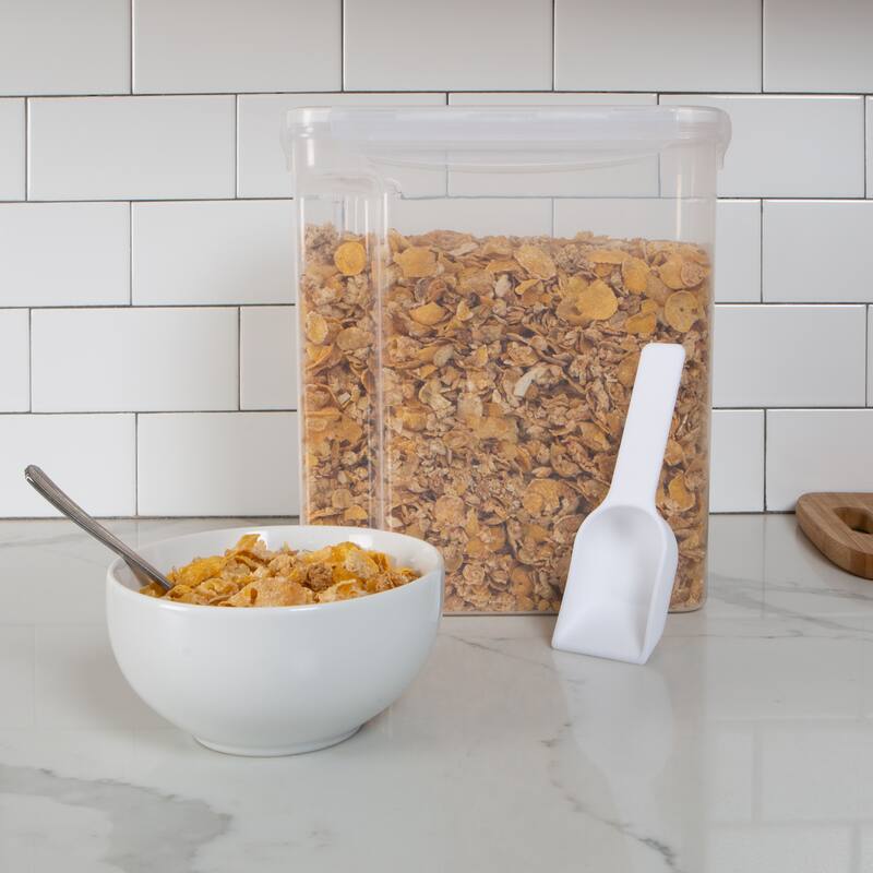 Kitchen Details Large Size Airtight Cereal Container with Scooper - 10"x 5.1"x 10.8"