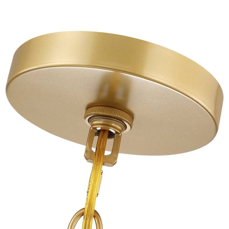 Mabelle 1-Light Gold Bohemian Island Pendant Light with Dome Woven Shade - 12 in. W