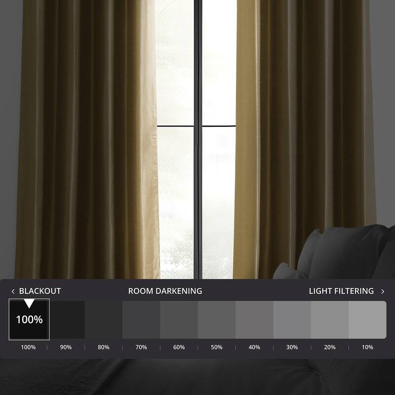 Exclusive Fabrics Textured Dupioni Faux Silk 108-inch Blackout Grommet Curtain (1 Panel) - 50 x 108