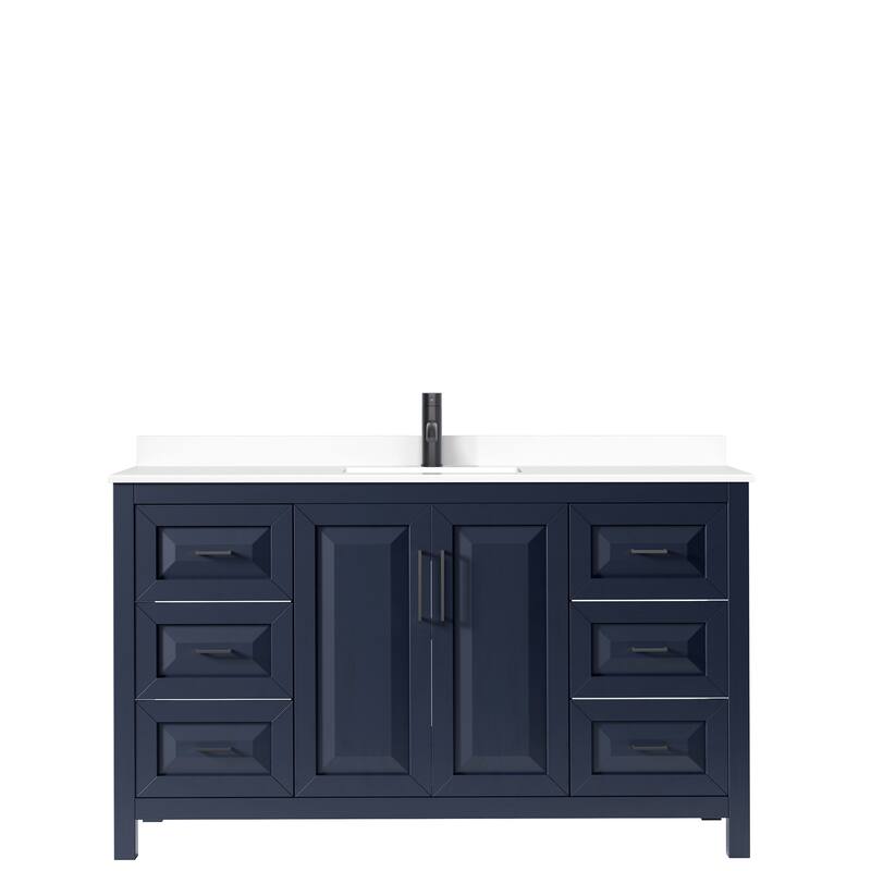 Daria 60 Inch Single Vanity, Cultured Marble Top