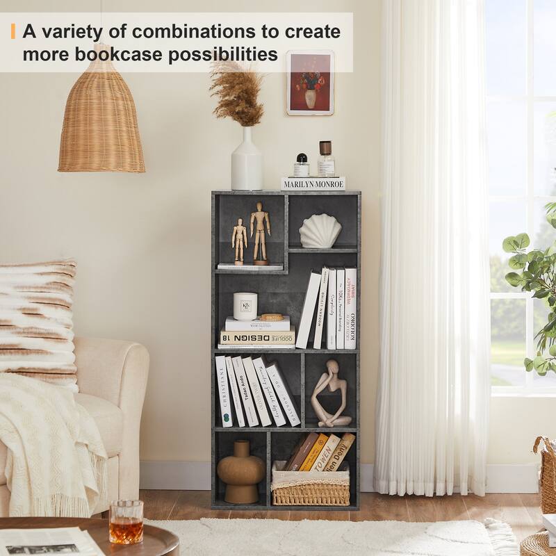 VECELO Wide Wood Organizer Bookcase Sets