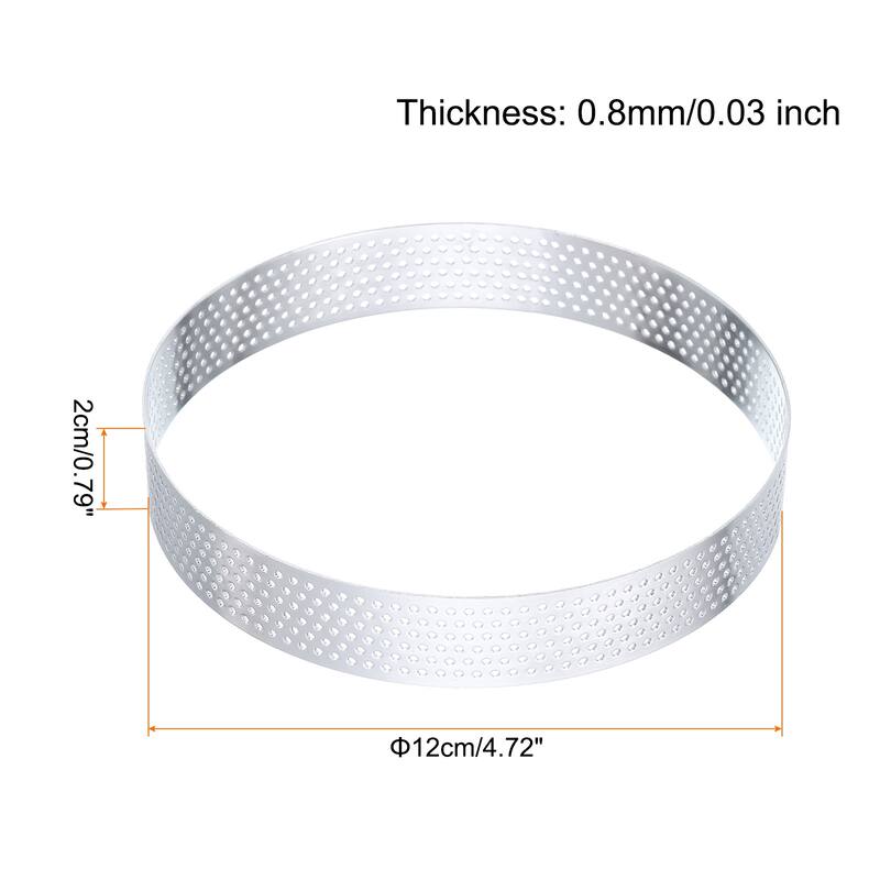 3Pcs Stainless Steel Cake Rings Round Perforated Baking Dessert Cake Ring - 4.7"