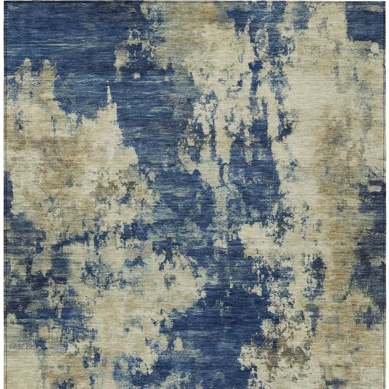 HomeRoots Abstract Transitional Rectangle Outdoor Rug - 10' X 14'