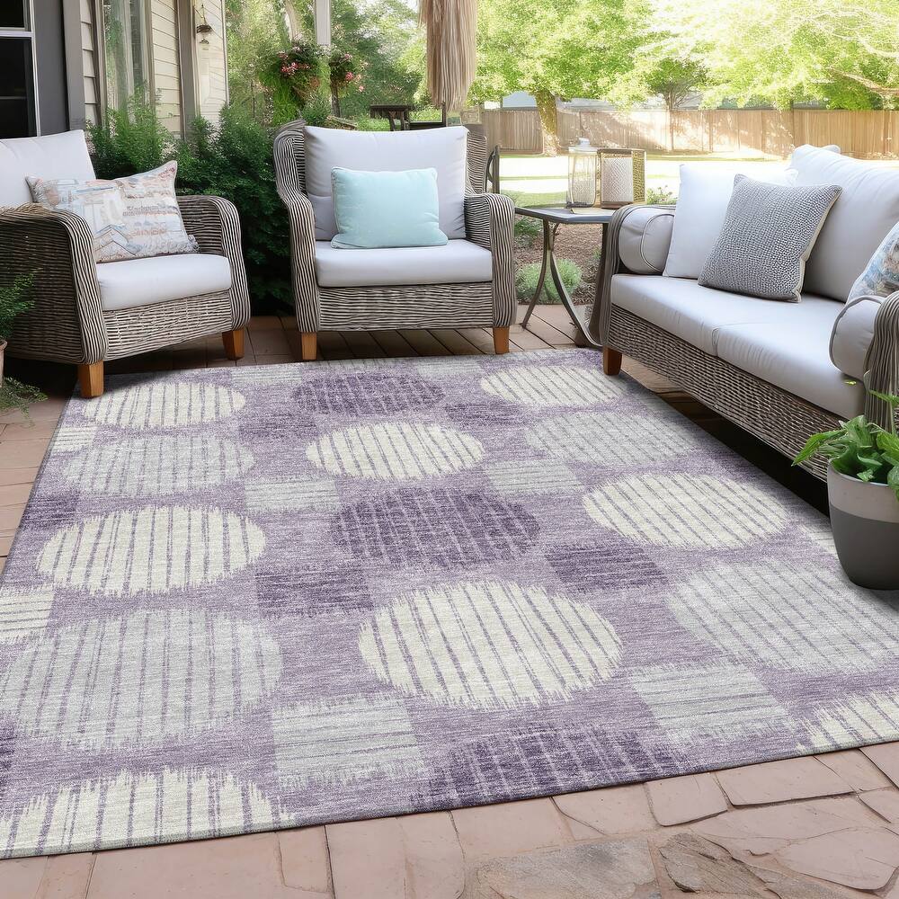 Machine Washable Indoor/ Outdoor Chantille Dotty Contemporary Rug