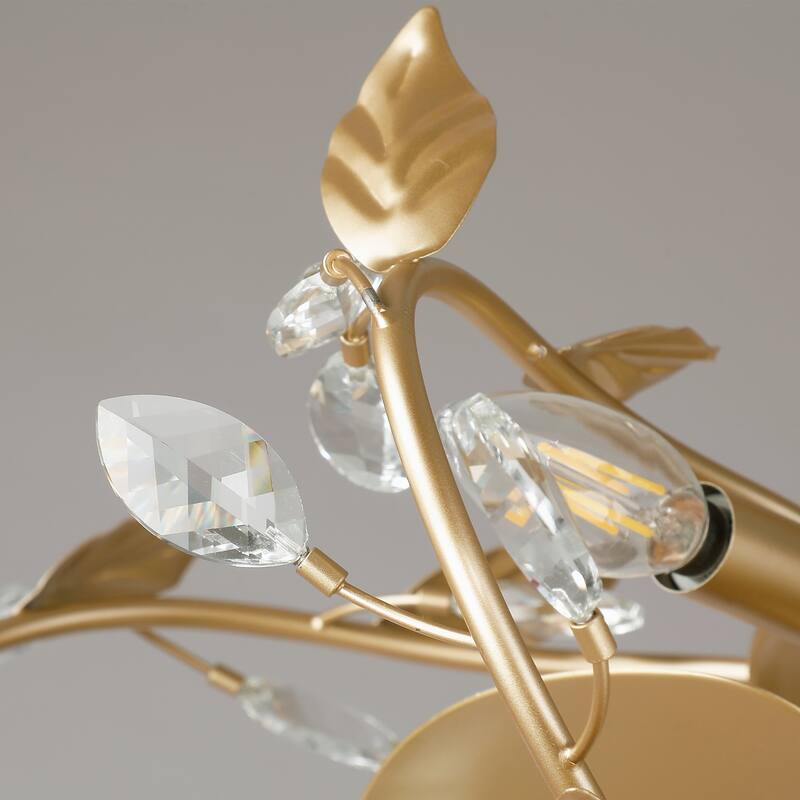 24" Modern Gold Crystal Dimmable Bladeless Ceiling Fan with Light Kit and Remote