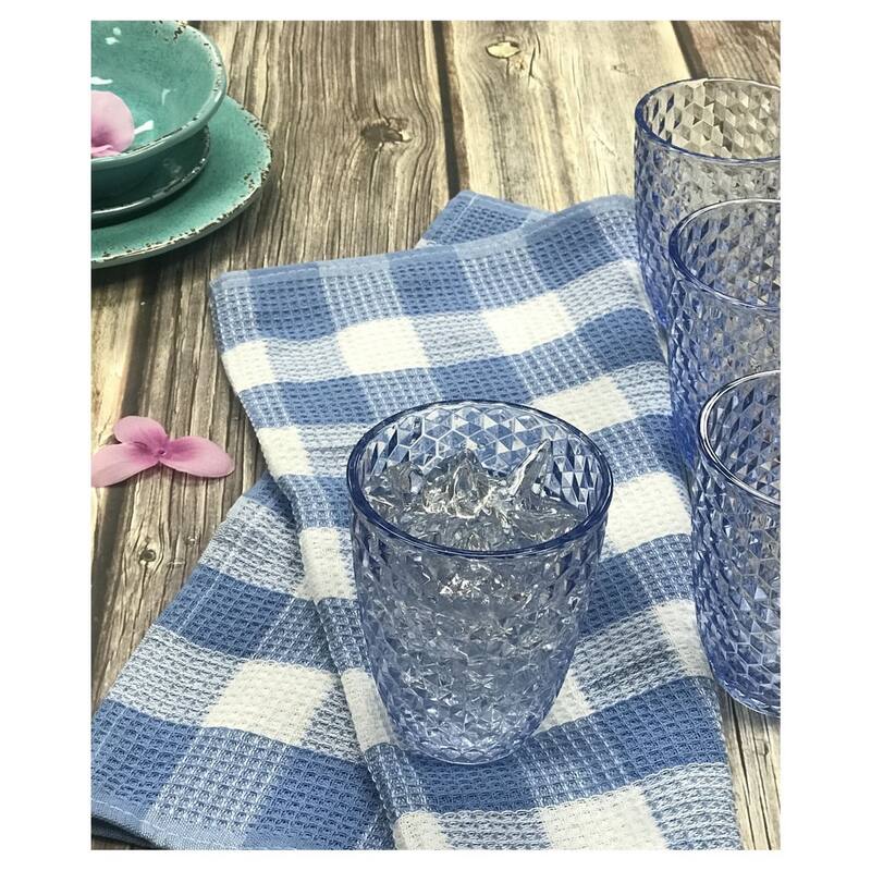 Diamond Cut Acrylic Glasses Drinking Set of 4