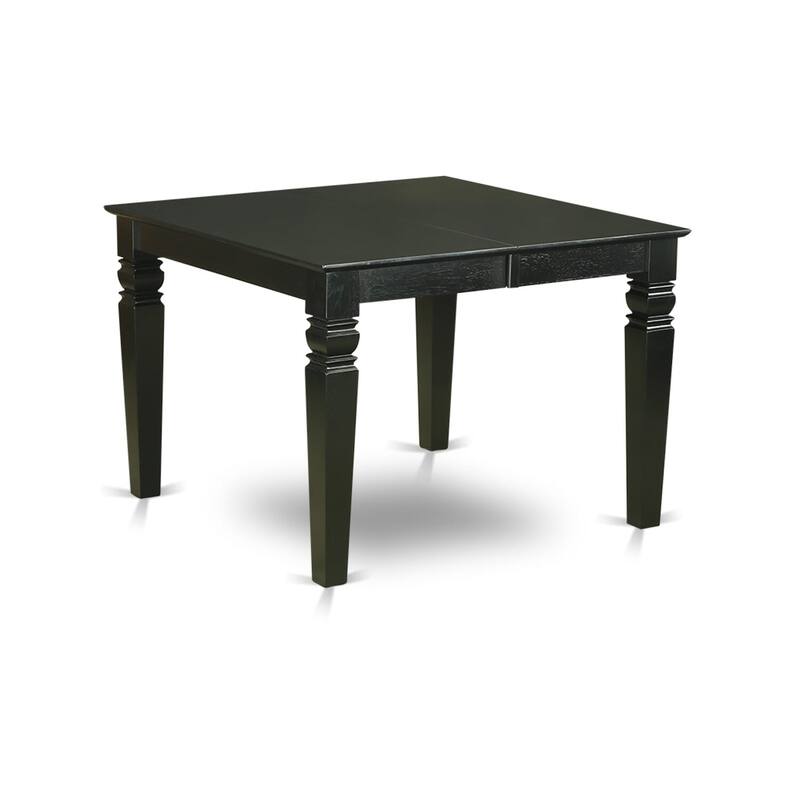 East West Furniture 7 Piece Kitchen Table Set- a Dining Table and 6 Dining Chairs, Black(Seat Type Options)