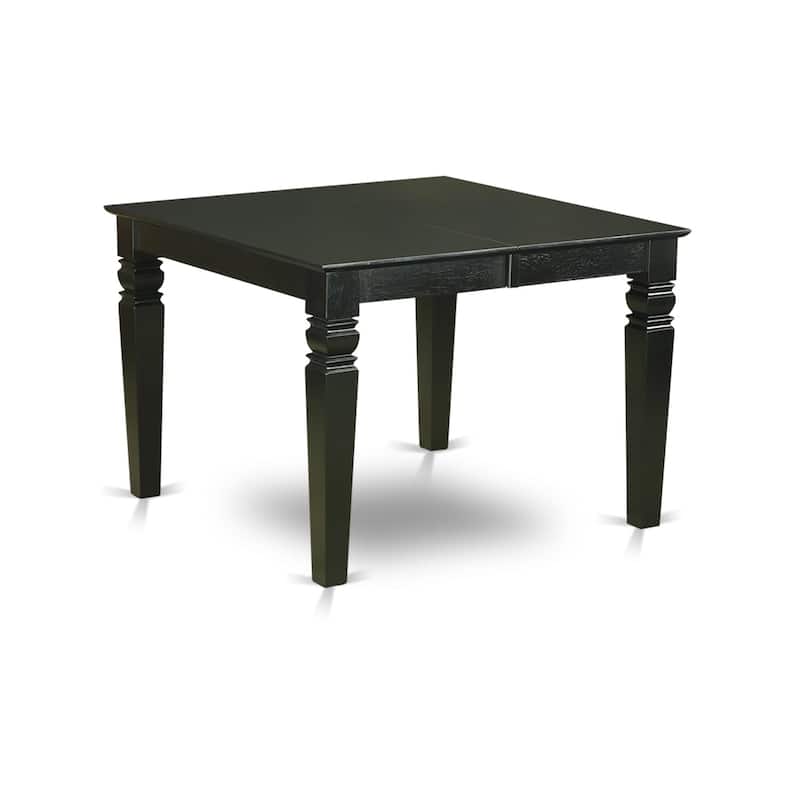 East West Furniture Dining Table Set Includes a Rectangle Wooden Table and Upholstered Chairs, Black (Pieces Options)