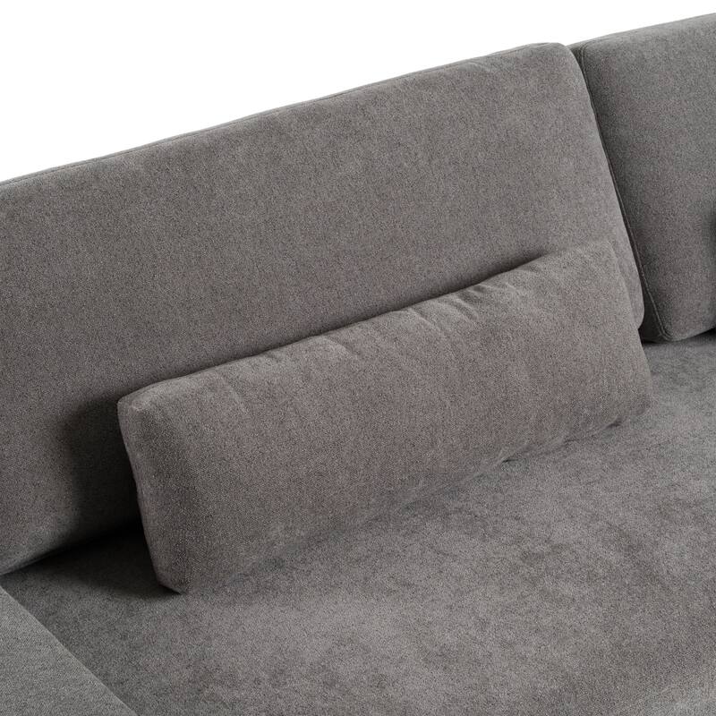 Divani Casa Loki Modern Grey Fabric Right Facing Sectional Sofa