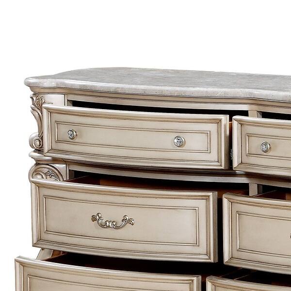 ACME Gorsedd Dresser, Marble and Gold Ivory - Bed Bath & Beyond - 25767746