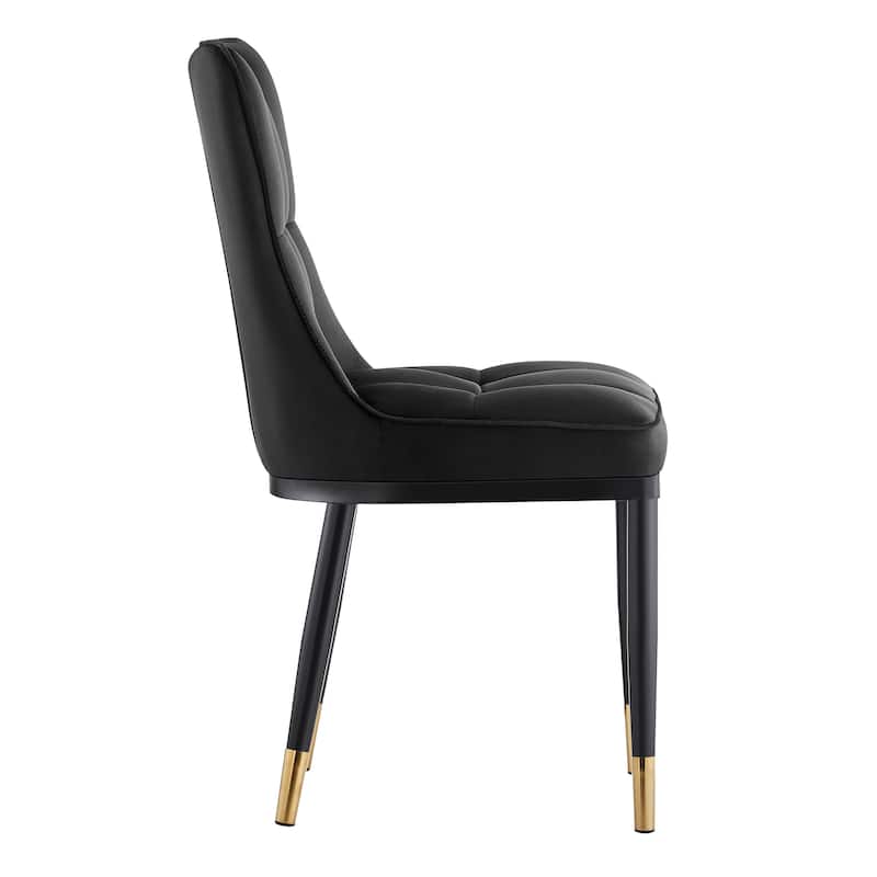 Velvet Upholstered Dining Chairs with Metal Legs, Set of 2/4 - 35.8"H x 18.9"W x 23.2"D