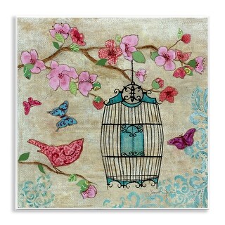 Stupell Spring Fling Pink Bird Wall Plaque Art Design By Janet Tava ...