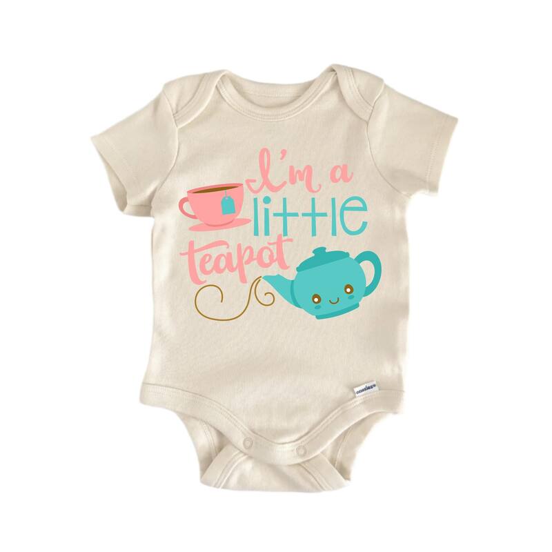I'm A Little Tea Pot Nursery Rhyme - Baby Boy Girl Clothes Infant Bodysuit Funny Cute - Natural - Newborn