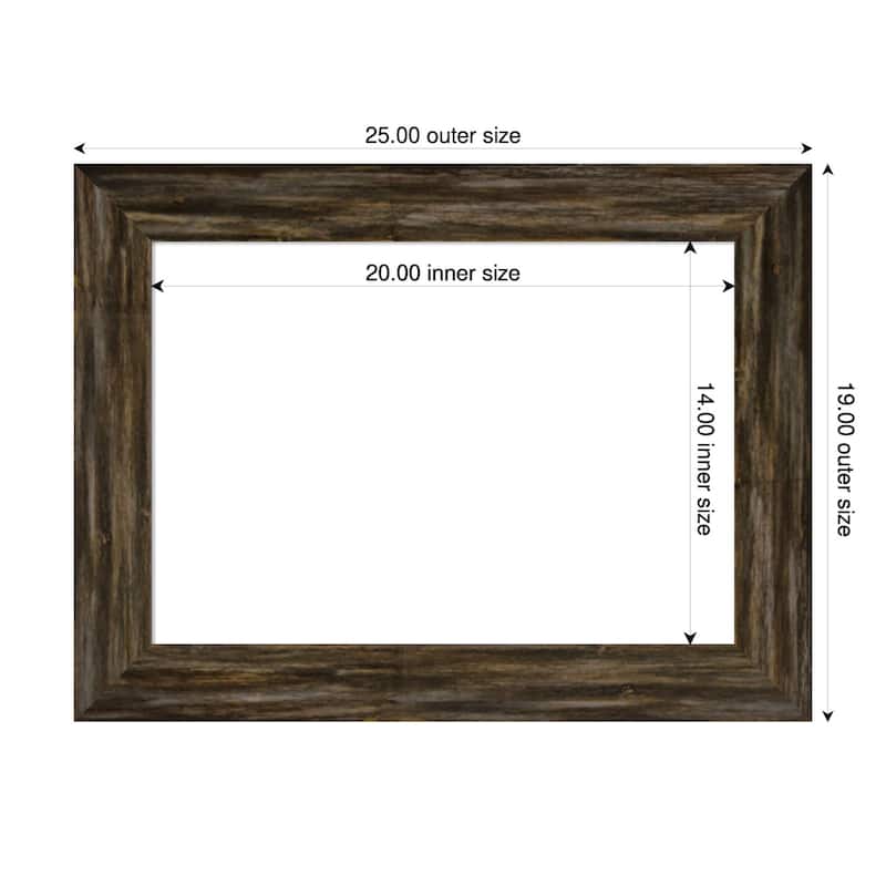Amanti Art Fencepost Brown Narrow Framed Dry Erase Magnetic Board - 25 x 19 in - Fencepost Brown Narrow
