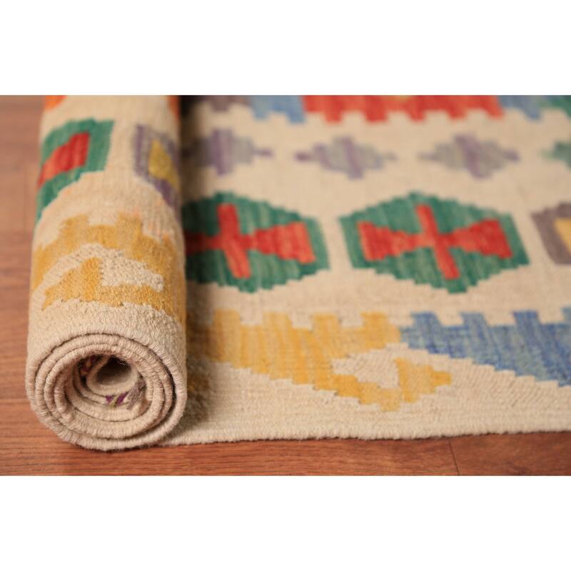 Kilim Oriental Large Rug Hand-Woven Wool Carpet - 10'0"x 16'8"