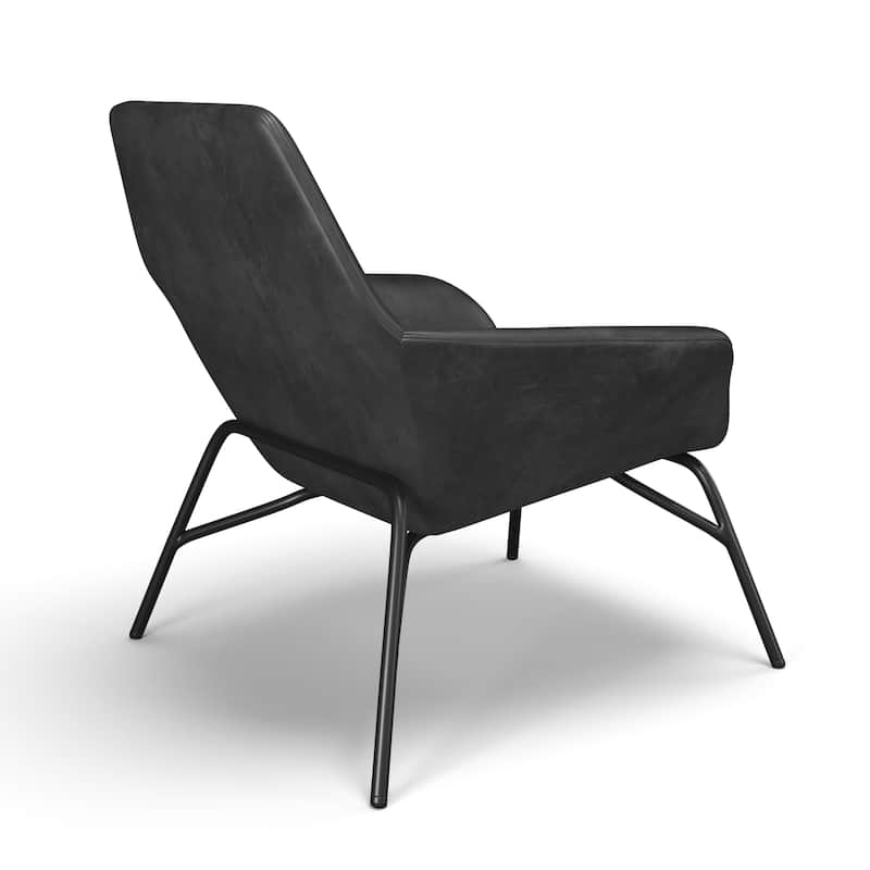 Elmira Vegan Leather Accent Chair - Black Vegan Leather