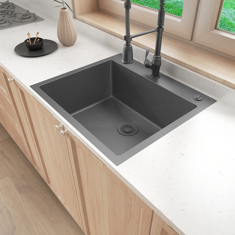 Sinber Drop in Single Bowl 304 Stainless Steel Kitchen Sink