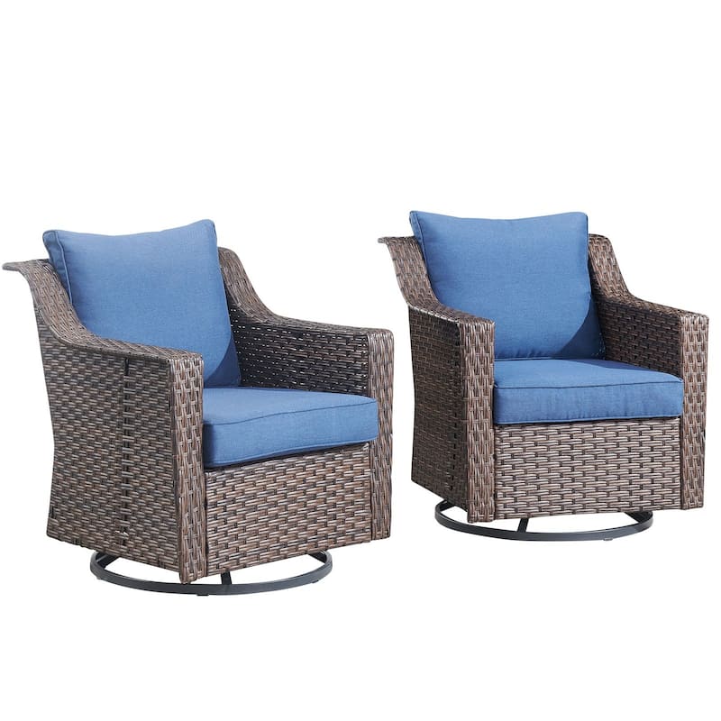 Pocassy Outdoor Chair with Comfortable Cushion Set of 2