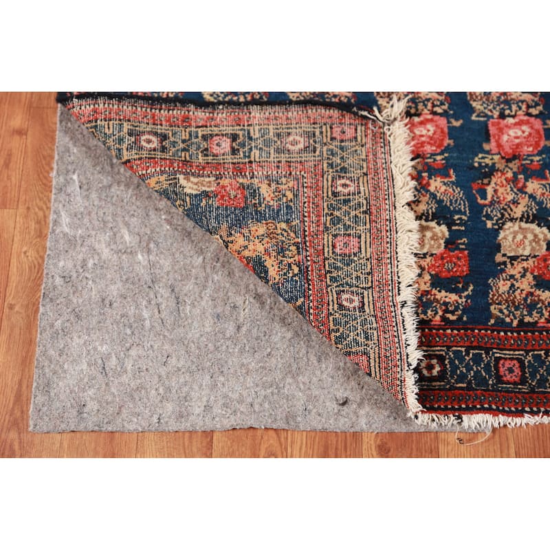 Hand Knotted Oriental 100% Wool Carpet Traditional All-Over Navy Blue & Blues Senneh Area Rug - 6' 3'' X 4' 3''