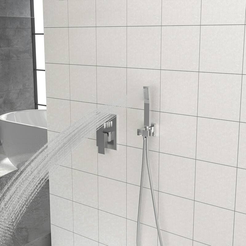 12" Ceiling-Mounted Square Shower and Handheld Showerhead Set