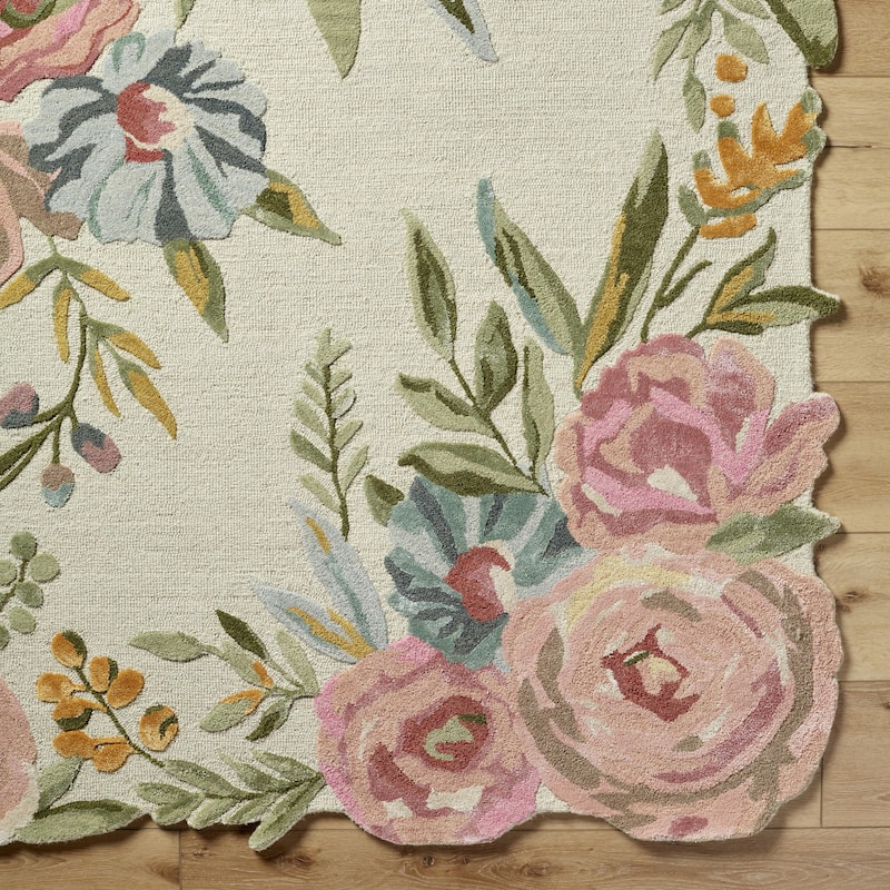 Siera Coastal Floral and Botanical Area Rug