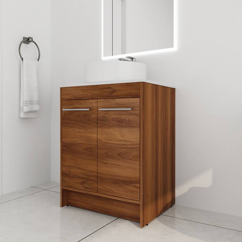 ARTCHIRLY 24/36/48/60 Inch Bathroom Vanity with Sink, Freestanding Bathroom Vanity with Soft Close Door and Shelf