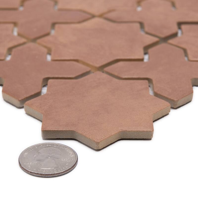 Merola Tile Sentier des cotto 2" Star Cross 11-7/8" x 11-7/8" Porcelain Mosaic Floor and Wall Tile
