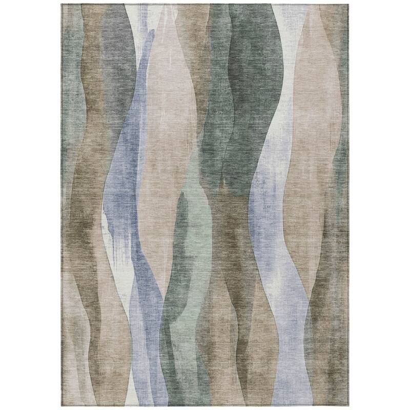 HomeRoots Abstract Transitional Rectangle Outdoor Rug