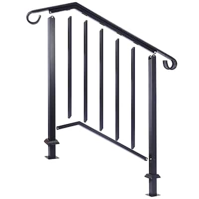 Handrails for Outdoor Steps, Transitional Handrails for Concrete Steps or Wooden Stairs