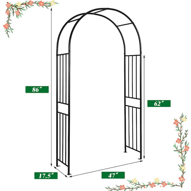Costway 7.2Ft Garden Arch Steel Arbor Wedding Garden Decoration - See Details