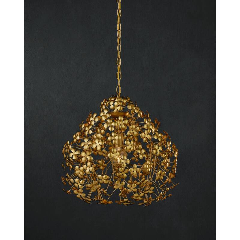 Currey & Company Cloverfield Gold Pendant - 20"h x 23"dia - 20"h x 23"dia