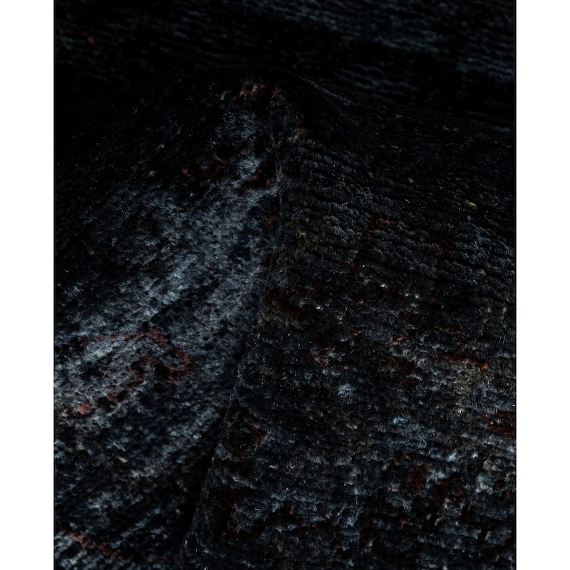 Overdyed One-of-a-Kind Hand-Knotted Area Rug - Black - 3' 0" x 17' 4"