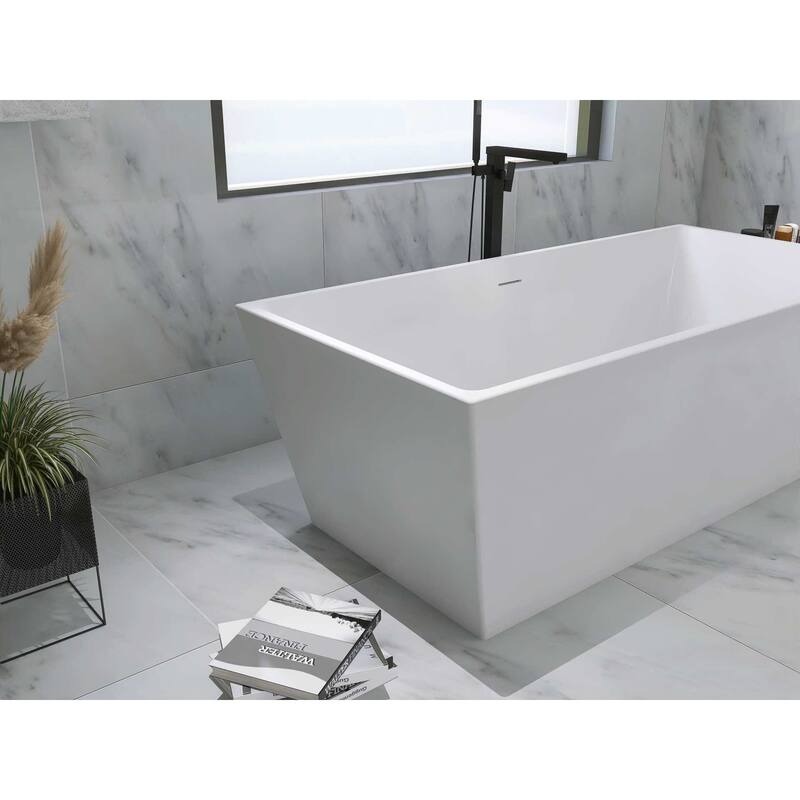 Timothy Soaking Rectangular Bathtub in Glossy White