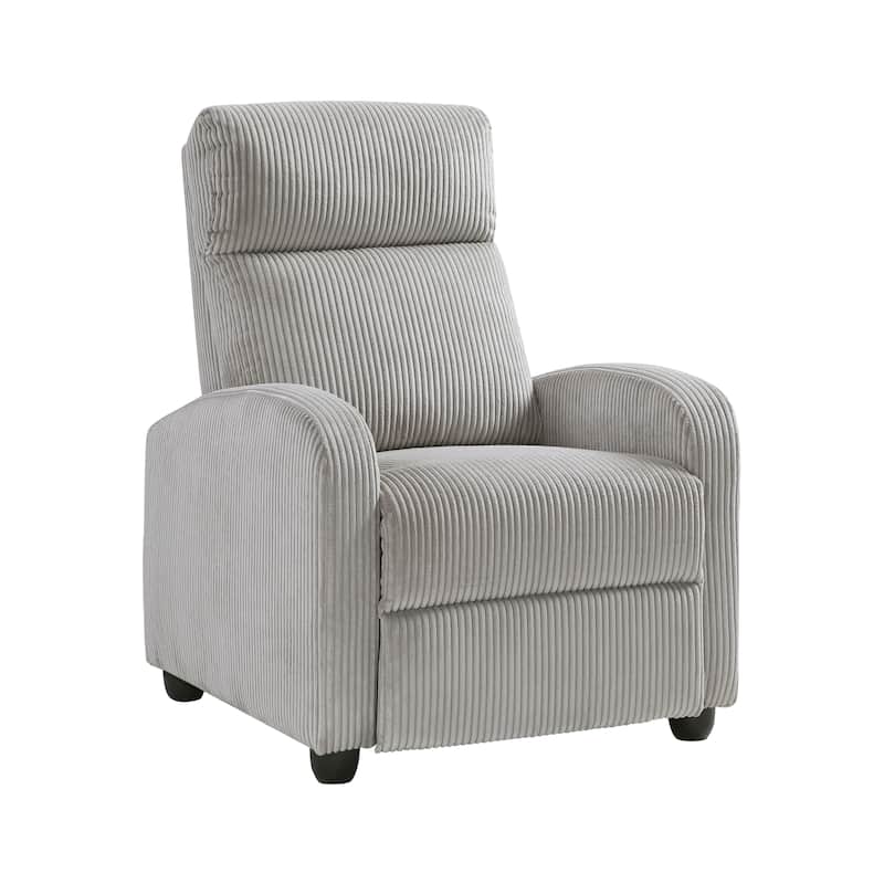 Covelo Corduroy Push Back Reclining Chair - Gray