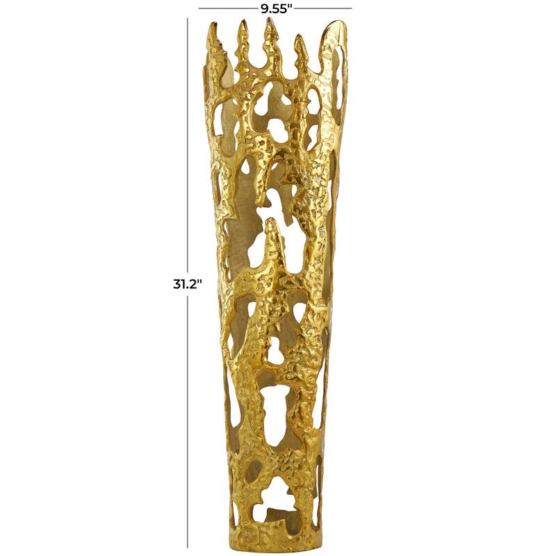 Gold, Silver or Black Aluminum Metal Drip Vase with Melting Designed Body
