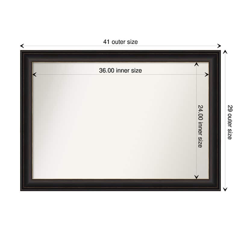 Non-Beveled Bathroom Wall Mirror - Trio Oil Rubbed Bronze Frame - 41 x 29 in - Trio Oil Rubbed Bronze