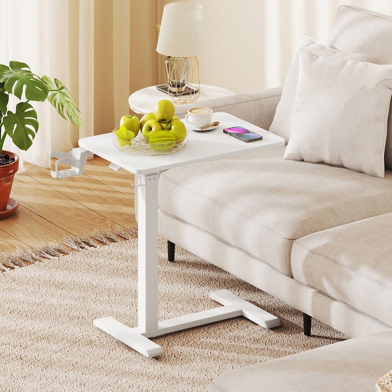 Costway C Shaped Side Table Height Adjustable Overbed Bedside Table - See Details