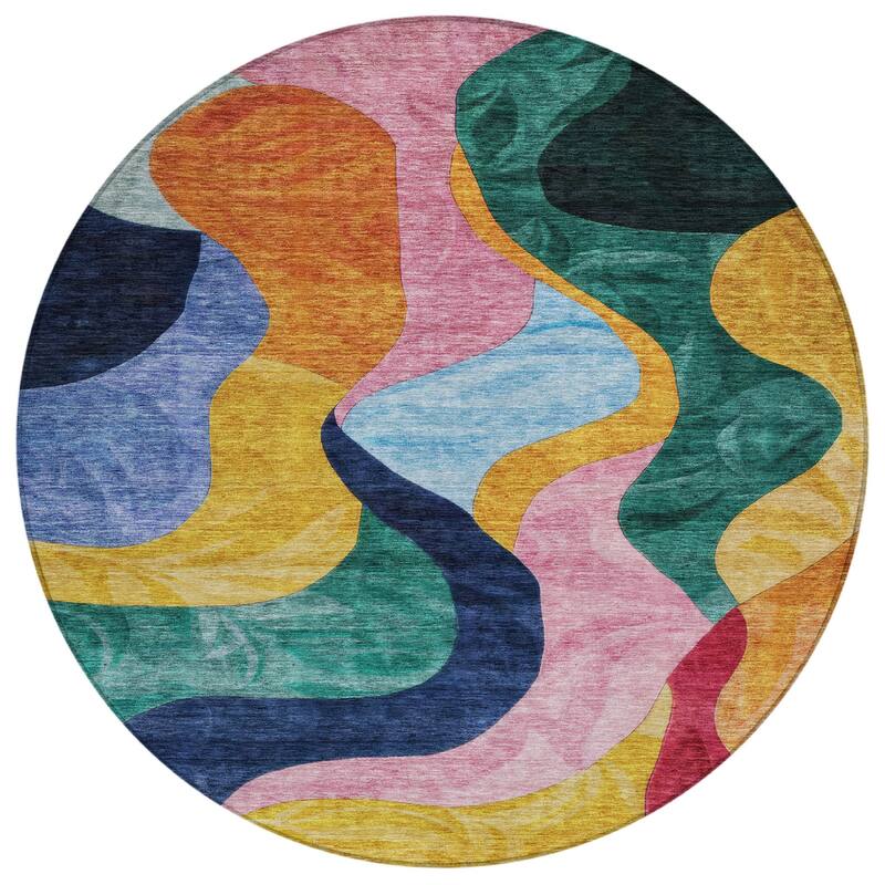 HomeRoots Abstract Transitional Rectangle Outdoor Rug