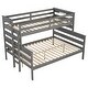 preview thumbnail 7 of 10, Grey Twin XL over Queen Bunk Bed with Detachable Design and Safety Features for Bedroom