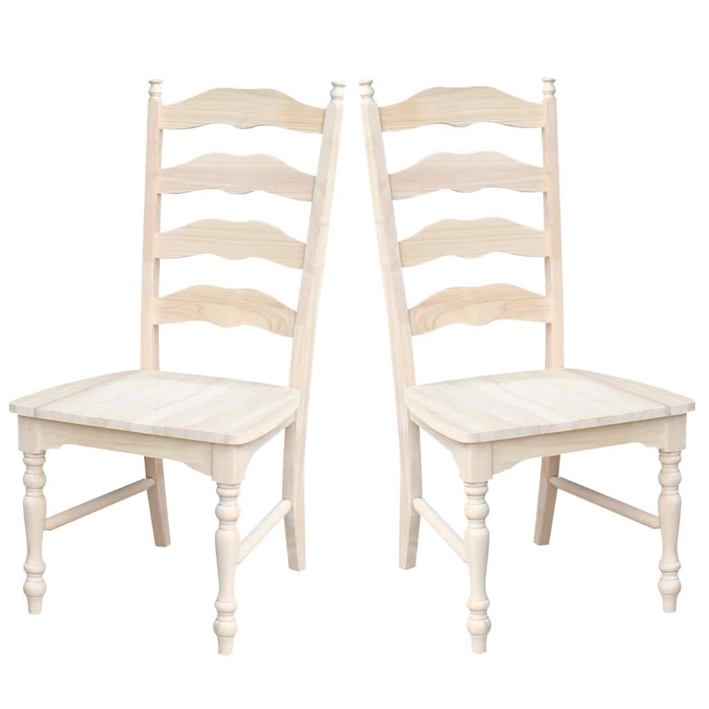 International Concepts Solid Wood Maine Ladderback Chairs, Set of 2