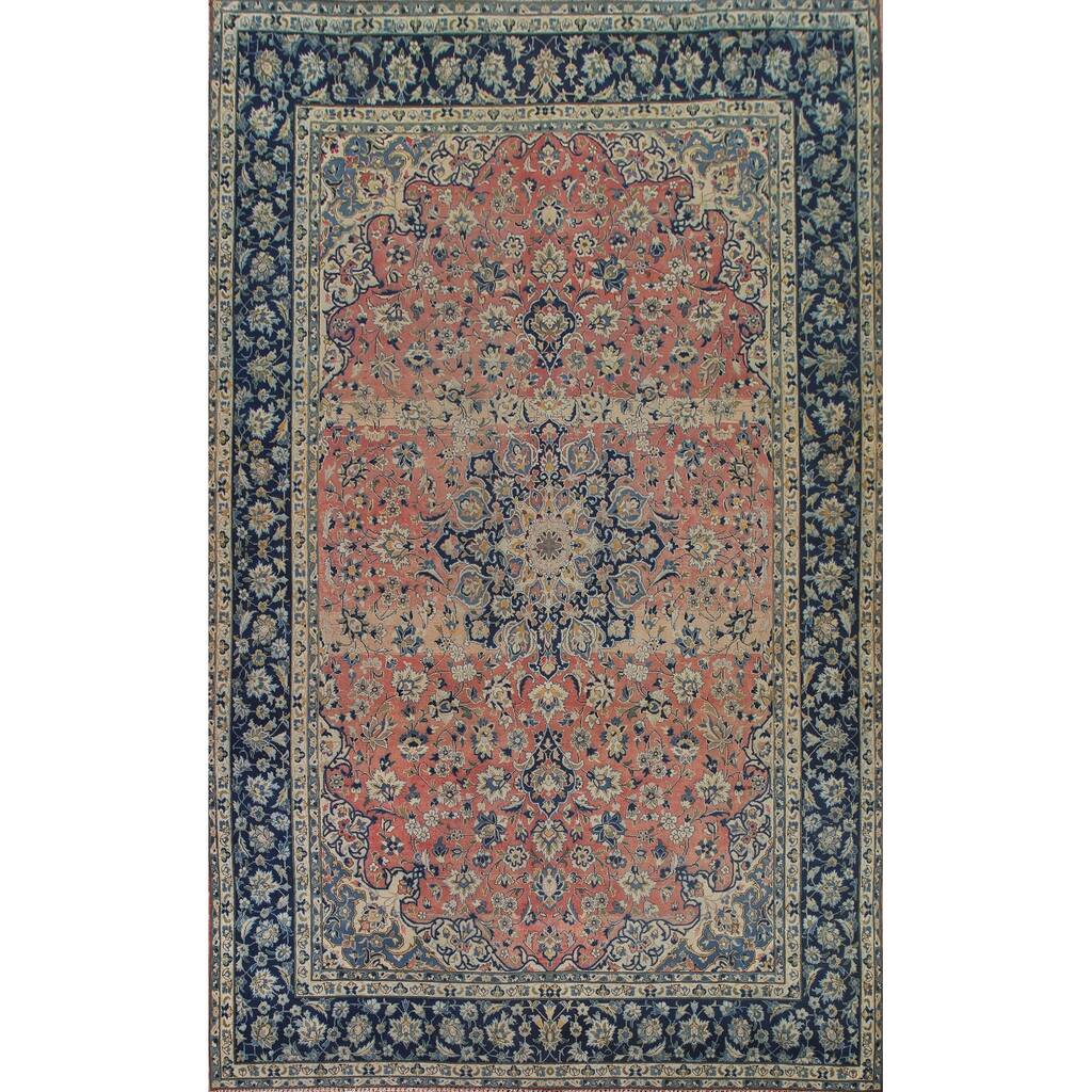 Najafabad Persian Large Vintage Area Rug Handmade Wool Carpet - 9'10" x 13'10"