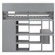 preview thumbnail 4 of 11, All-in-one Loft Bed with Wardrobe, Shelves Desk, Gray Twin w/Bookcase