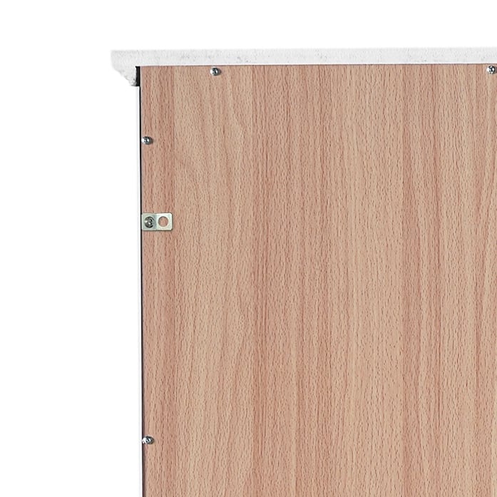 GDFStudio - Mary 63" Tall Bathroom Storage Cabinet with Glass Doors, Two Drawers, and Adjustable Shelves