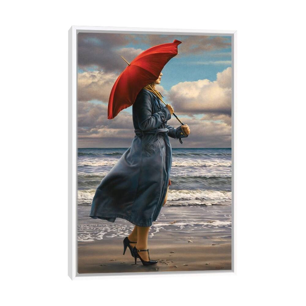 iCanvas "Red Umbrella" by Paul Kelley Framed