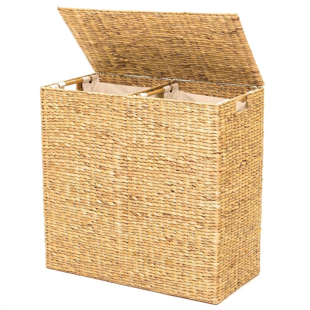 Laundry Hamper, Large Collapsible Canvas Clothes Basket with Round Handles  for Convenient Carrying by Lavish Home - Bed Bath & Beyond - 17374957