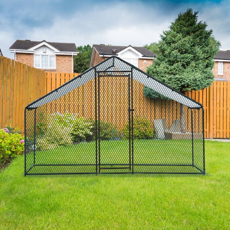 6.5 x 10 ft Metal Chicken Coop, Waterproof Poultry Cage for Backyard