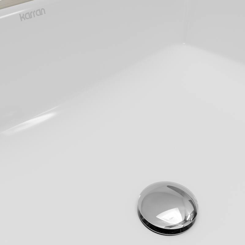 Karran 19-1/2" Undermount Vitreous China Bathroom Sink In White