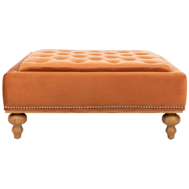 SAFAVIEH Couture Arjola Tufted Ottoman - Sienna