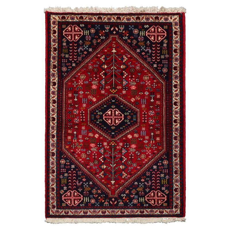 2'9''x4'3'' Hand Knotted Silk Red Abadeh Traditional Rug - 2' 9'' x 4' 3'' - 2' 9'' x 4' 3''